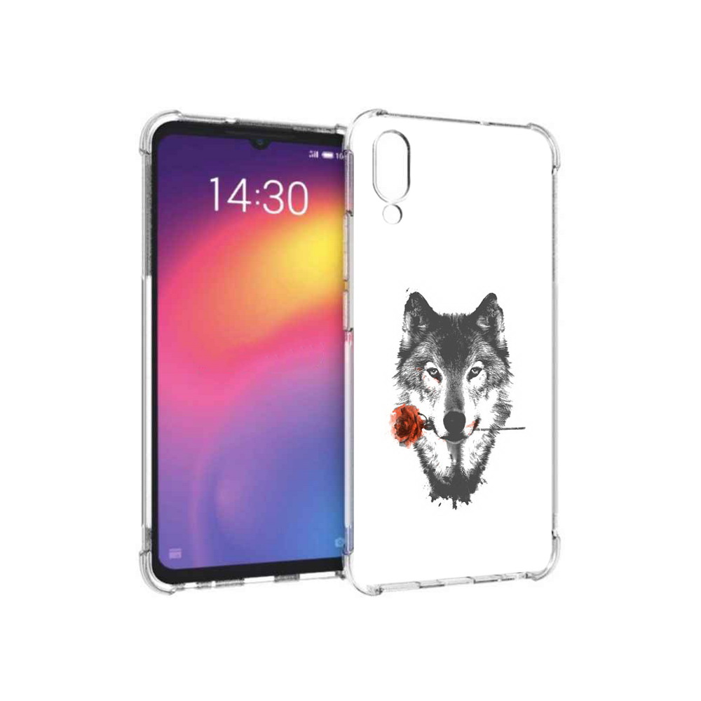 

Чехол MyPads Tocco для Meizu Note 9 волк с розой (PT134513.88.270), Прозрачный, Tocco