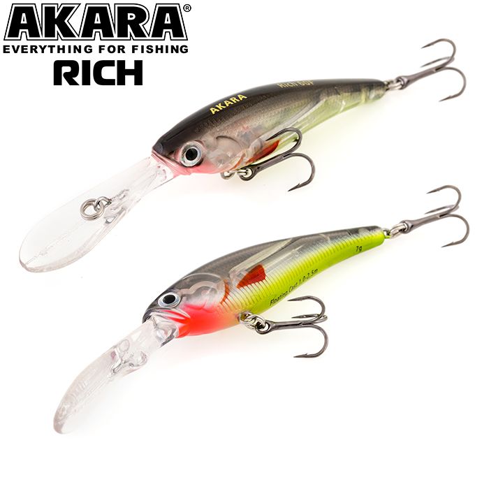 

Воблер Akara Rich 60F 7,0 гр 1/4 oz 2,4 in A42, Разноцветный, Rich