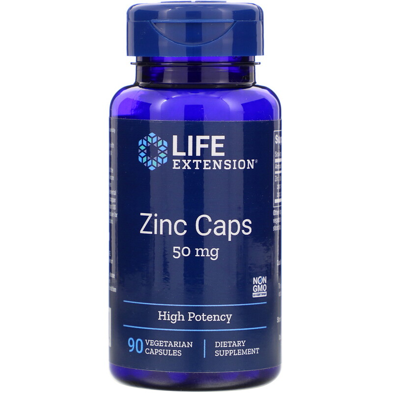 

Life Extension Zinc High Potency (Цинк высокая эффективность) 50 мг 90 капсул