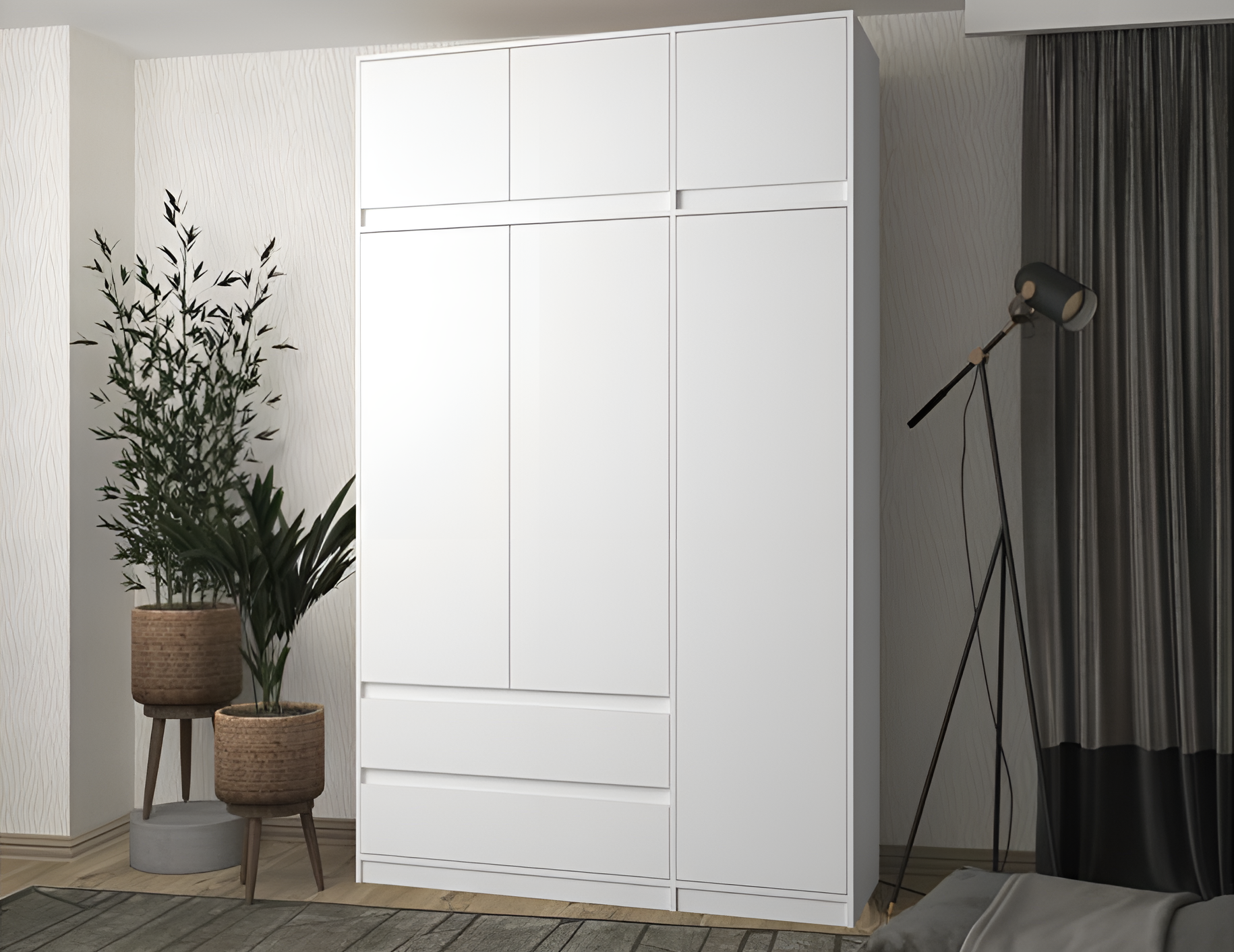 

Шкаф книжный QualisMebel Chelsea 2-2 1500х600х2800, Белый, Chelsea 2-2