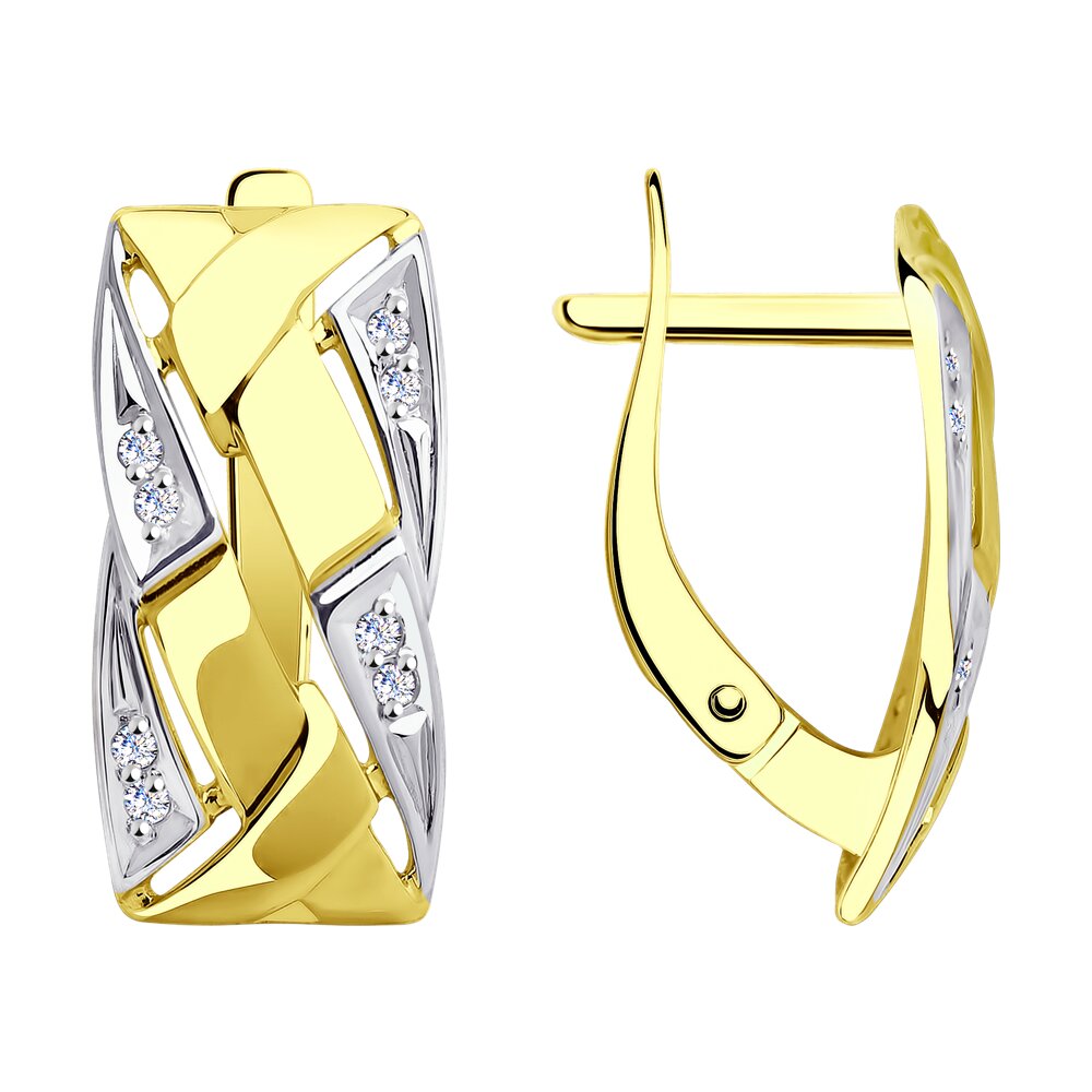 

Серьги из желтого золота Diamant 53-120-00628-1, фианит, 53-120-00628-1