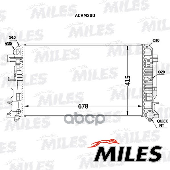 

Радиатор Vw Crafter / Mb Sprinter 2.2D/3.5D M/T -A/C 06- Miles acrm200, ACRM200