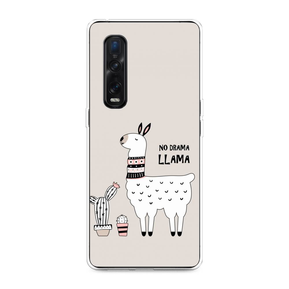 

Чехол Awog на Oppo Find X2 Pro "No drama LLama", Разноцветный, 253350-2