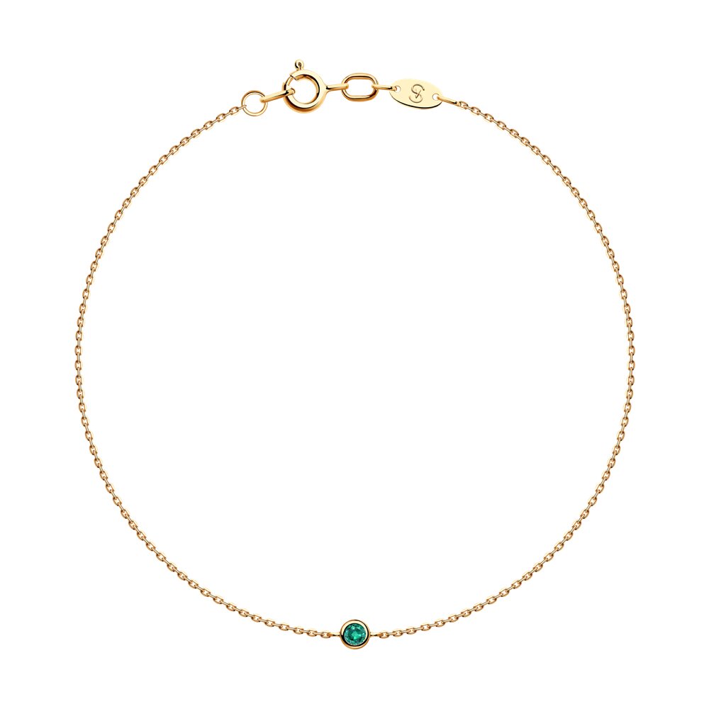 

Браслет из красного золота р.  SOKOLOV 3050032, изумруд, 3050032