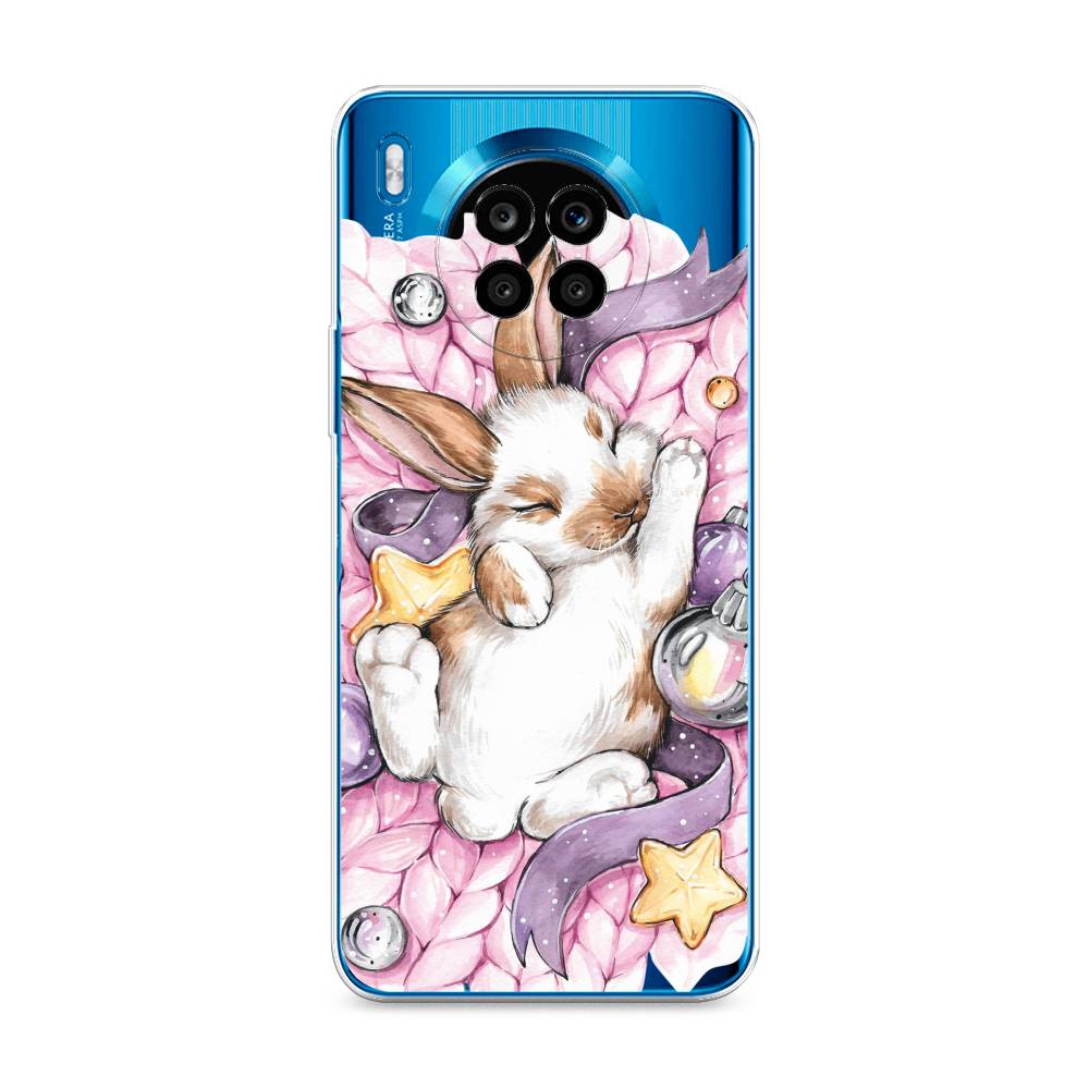 

Чехол на Huawei Nova 8i "Кролик спит", Розовый;белый, 6106450-5
