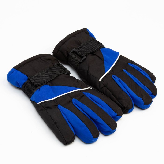 Перчатки зимние детские MINAKU, цв.синий/чёрный, р-р 16 (18 см)