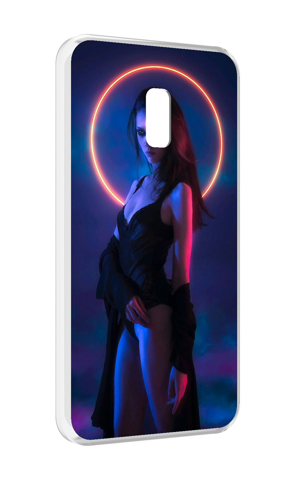 

Чехол MyPads девушка с неоновым кругом женский для Meizu 15, Прозрачный, Tocco