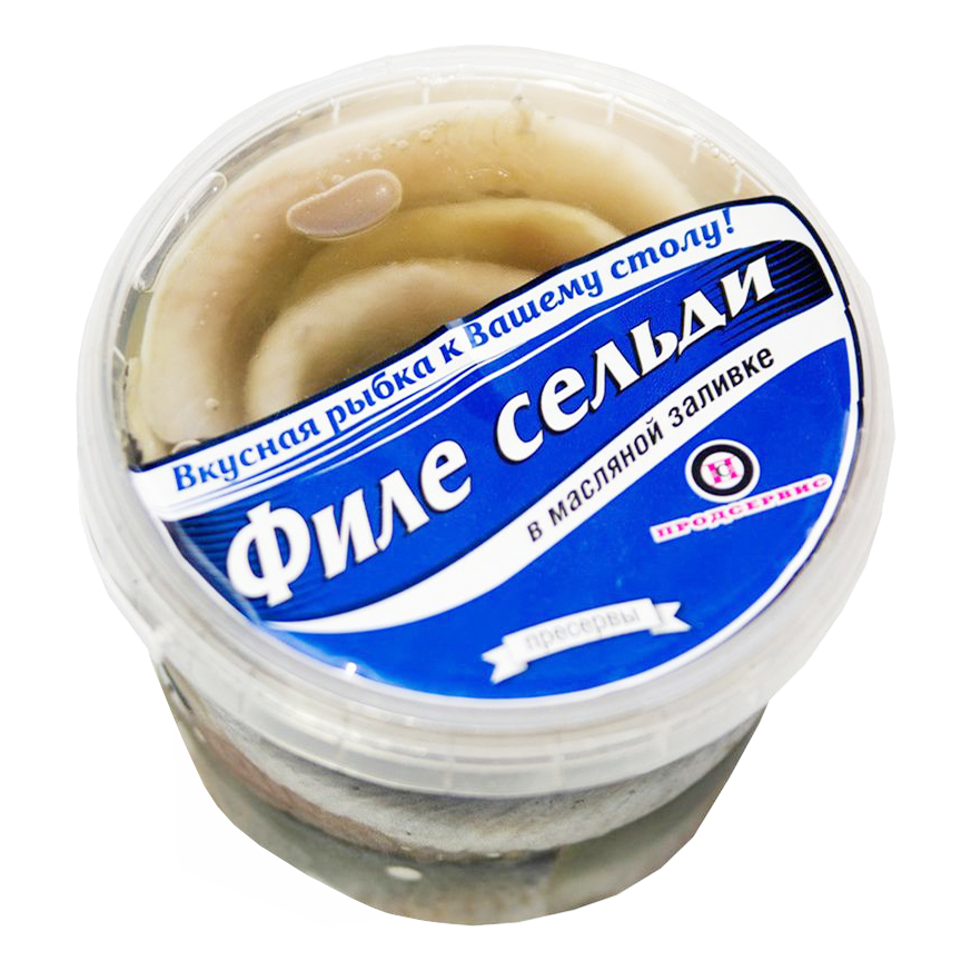 

Сельдь соленая Продсервис филе без кожи в масляной заливке