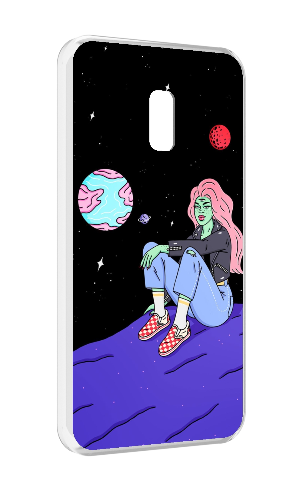 

Чехол MyPads девушка-на-луне-мультик для Meizu 15, Прозрачный, Tocco
