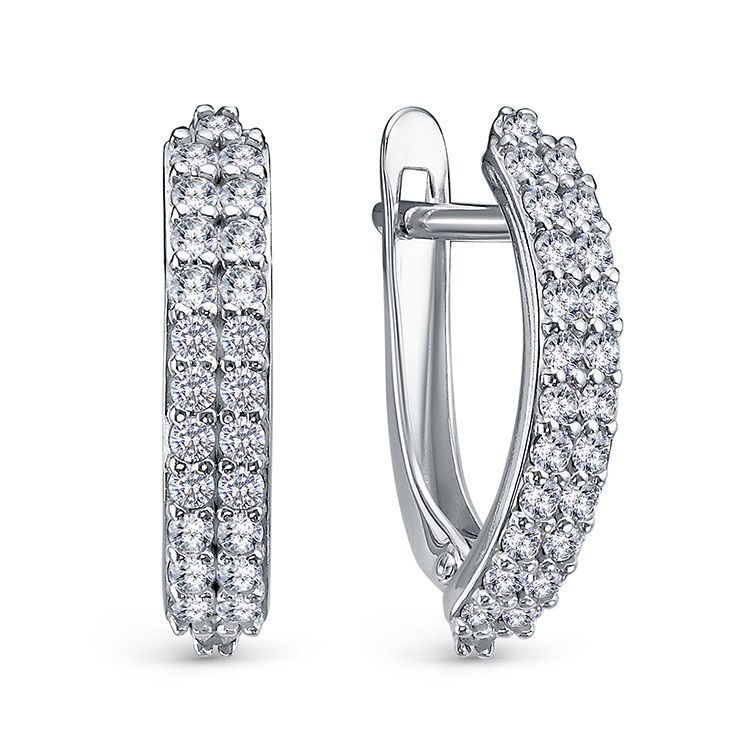 

Серьги из серебра ЯХОНТ Золотой 2729047, фианит, 2729047