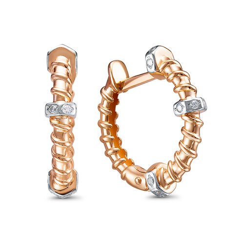 

Серьги из золота ЯХОНТ Золотой 2730407, фианит, 2730407