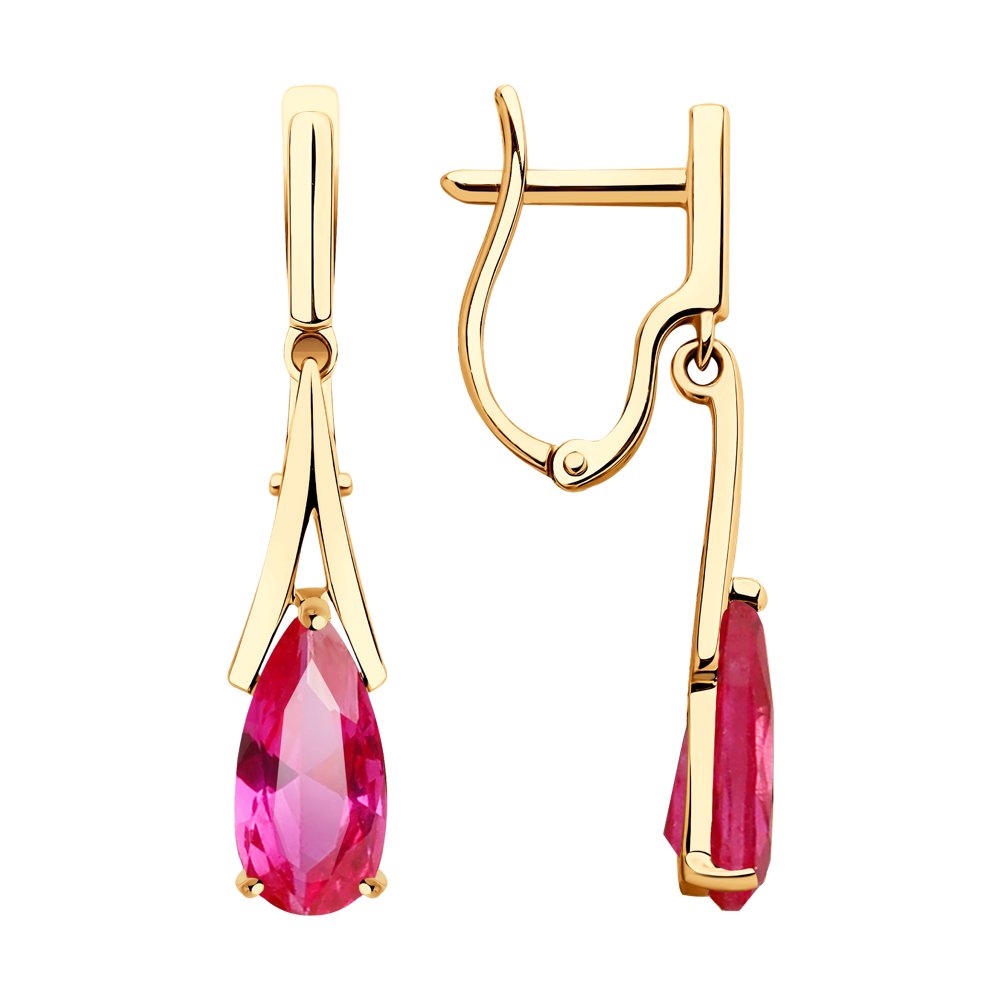 

Серьги подвески из красного золота SOKOLOV 725800, корунд, 725800