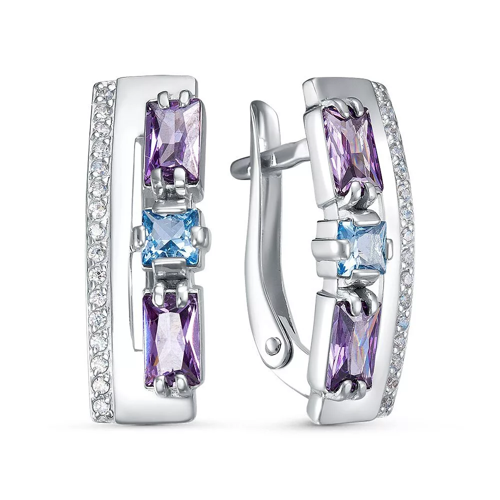 

Серьги из серебра ЯХОНТ Золотой 2730225, фианит, 2730225