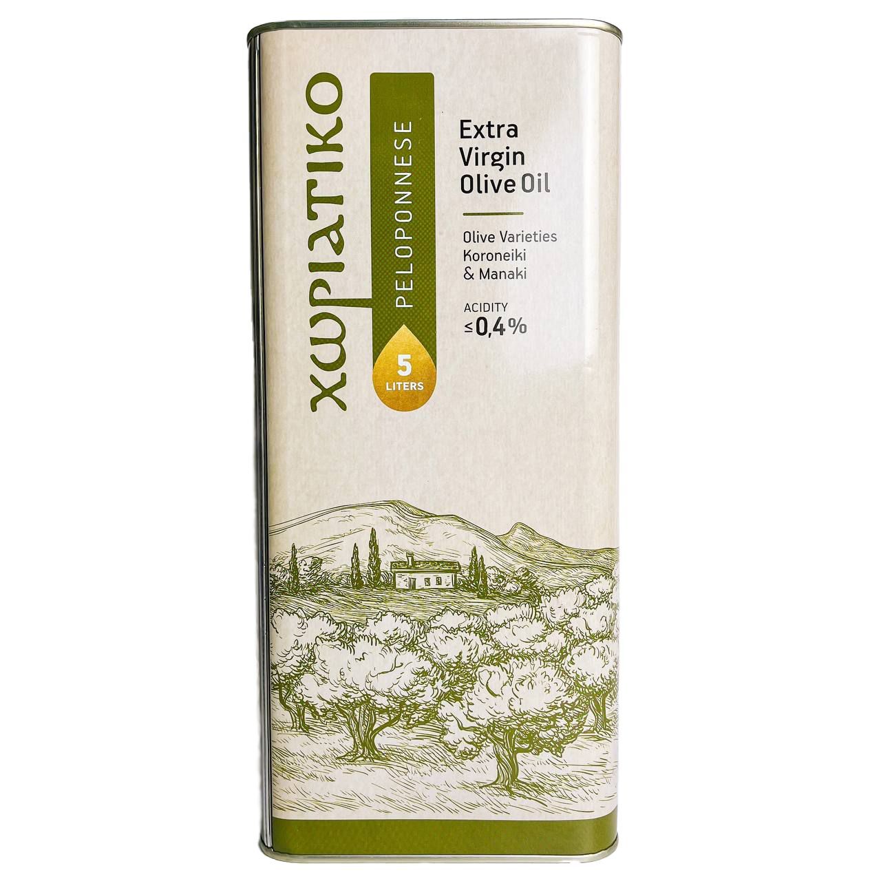 Оливковое масло Horiatiko Хориатико Пелопоннес, 5 л