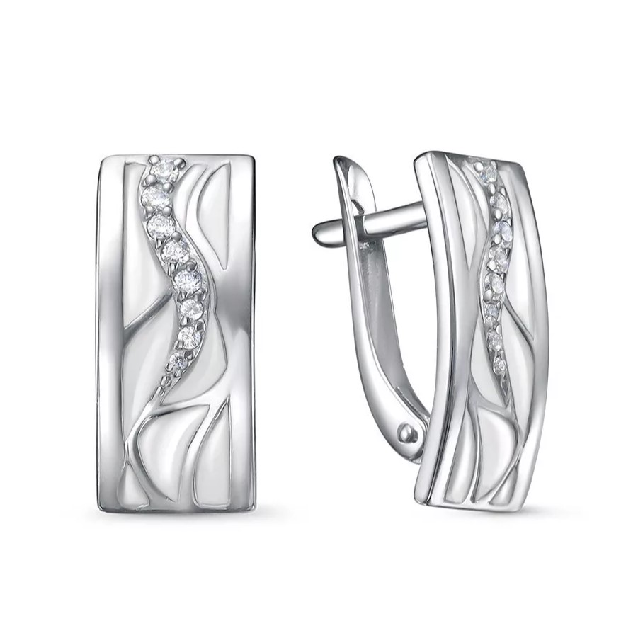 

Серьги из серебра ЯХОНТ Золотой 2730349, фианит/эмаль, 2730349