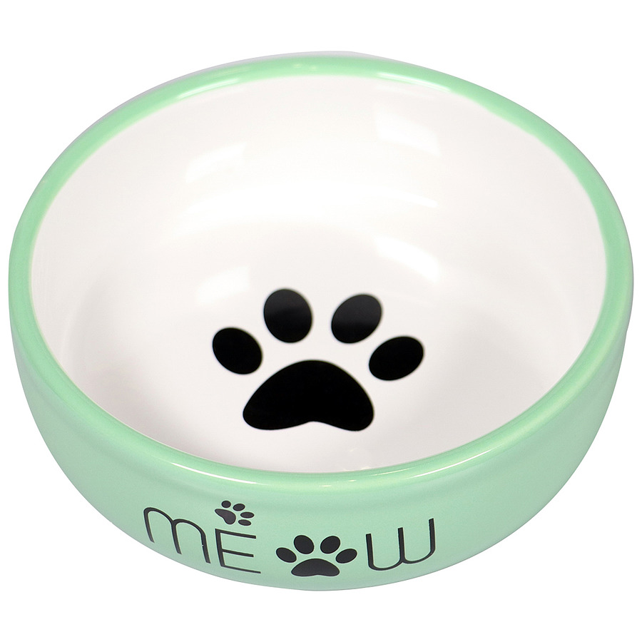 

Миска для домашних питомцев Mr.Kranch MEOW 380 мл, зеленая, Зеленый