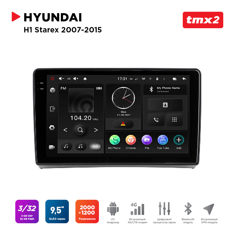

ШГУ Hyundai H1 Starex 07-15 (MAXIMUM Incar TMX2-2415-3) Android 10/2000*1200, BT, wi-fi,, TMX2-2415-3