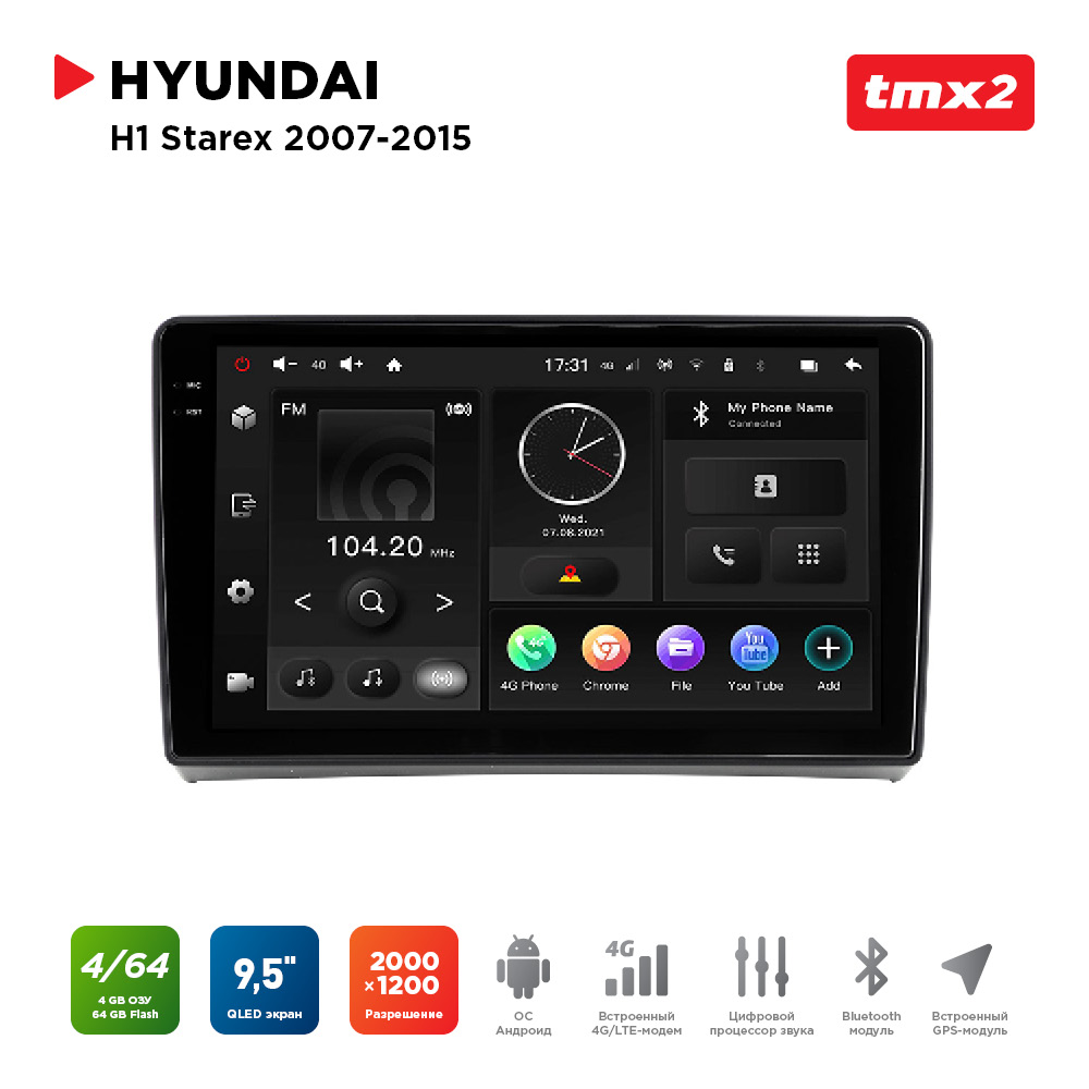 

ШГУ Hyundai H1 Starex 07-15 (MAXIMUM Incar TMX2-2415-4) Android 10/2000*1200, BT, wi-fi,, TMX2-2415-4