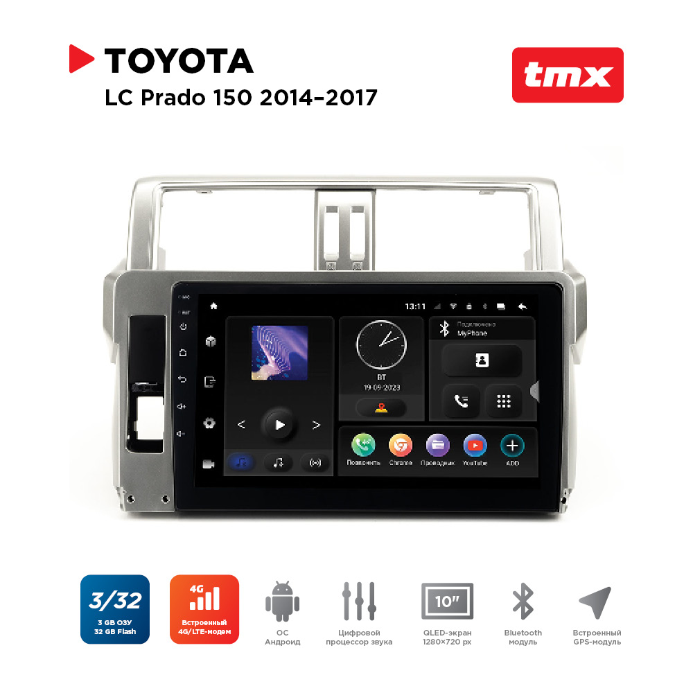 

ШГУ Toyota LC Prado 150 14-17 (MAXIMUM Incar TMX-2208-3) Android 10/1280*720, BT, wi-fi,, TMX-2208-3