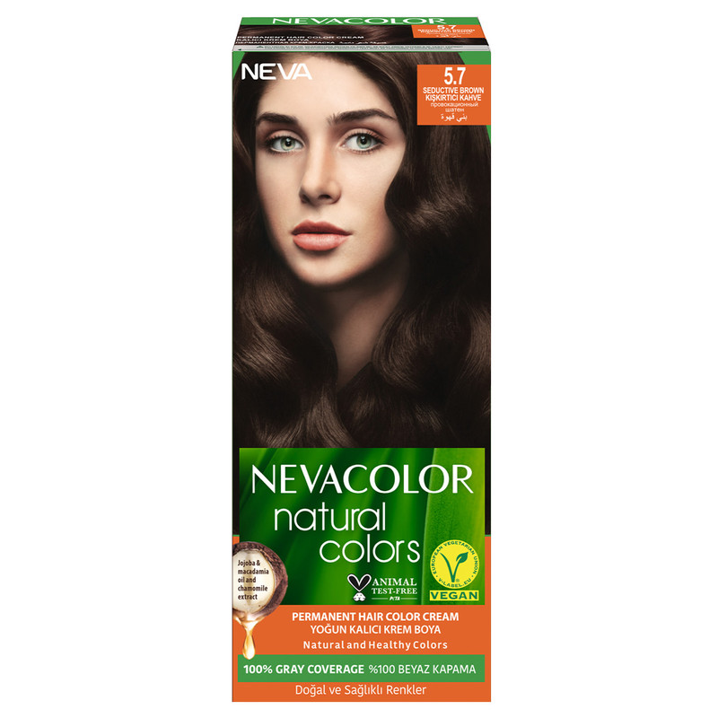 Крем-краска для волос Neva Natural Colors 5.7 Провокационный шатен крем краска для волос neva natural colors стойкая 4 65 махагон красное дерево шатен