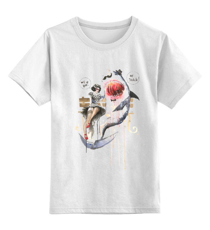 

Детская футболка классическая Printio Mr. shark, р. 164, Белый, 0000000641991