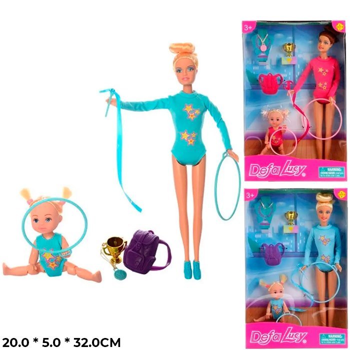 

Кукла 8353 Спортивная гимнастика с ребенком, с аксесс. Defa Lucy
