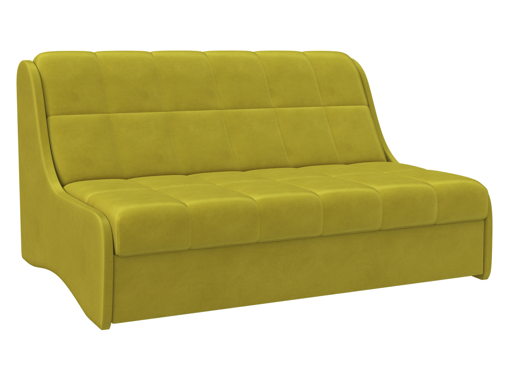 фото Прямой диван мягкая линия токио желтый, велюр, 155х200 см