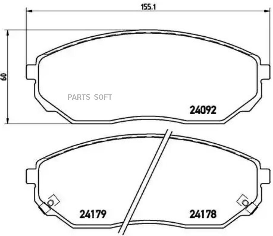 

Тормозные колодки brembo дисковые P30019
