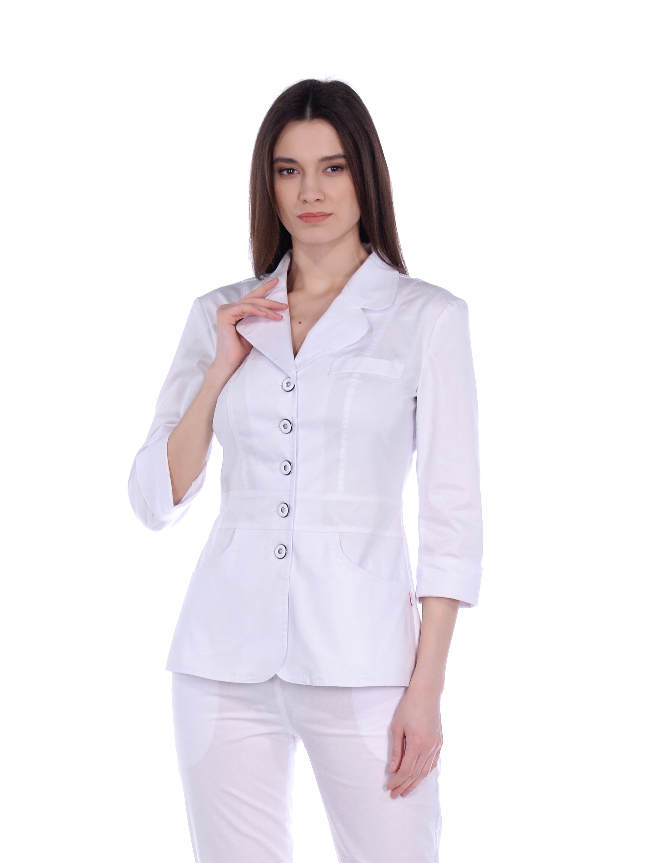 Рубашка медицинская женская Med Fashion Lab 03-149-07-023 белая 40-164