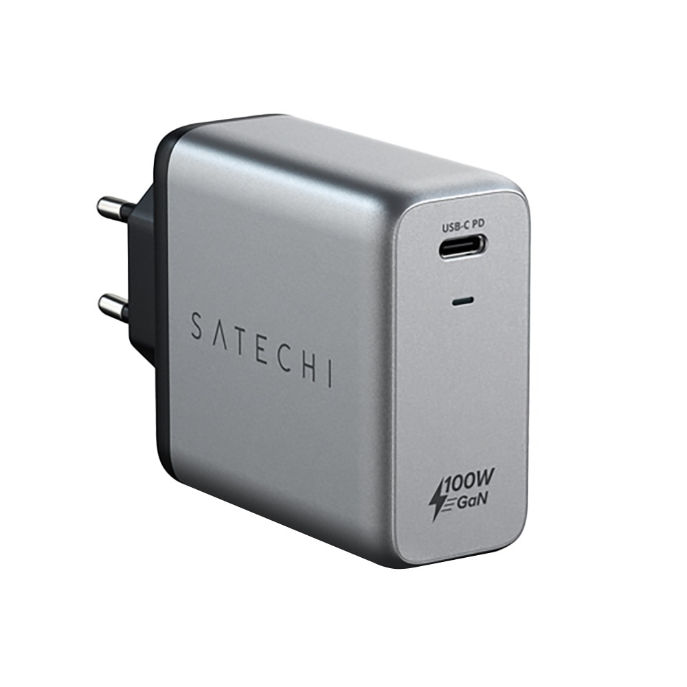 фото Зарядное устройство satechi compact charger gan power (usb type-c pd), серый космос