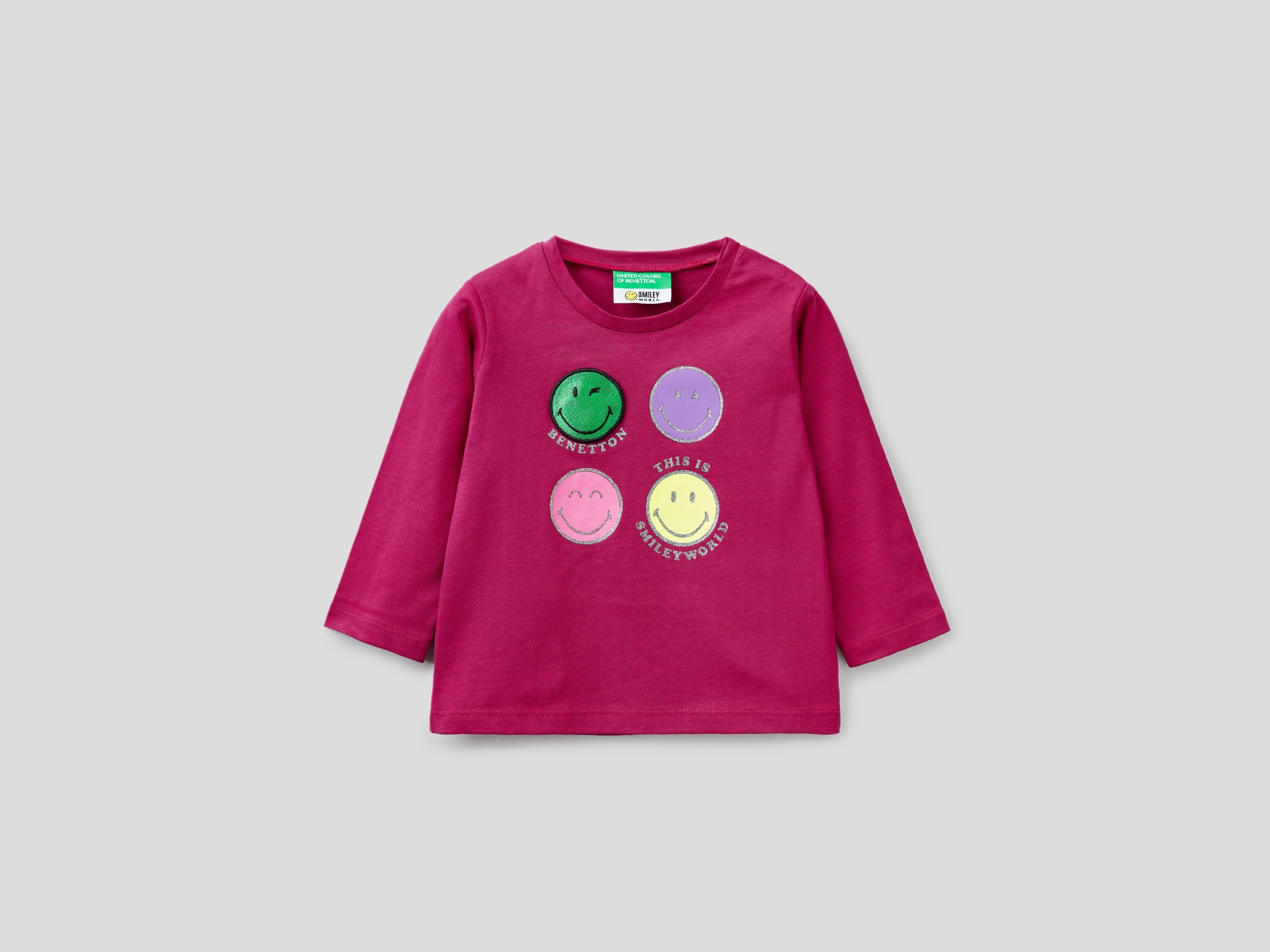 фото Футболка для девочек benetton цв. фиолетовый р.80 united colors of benetton