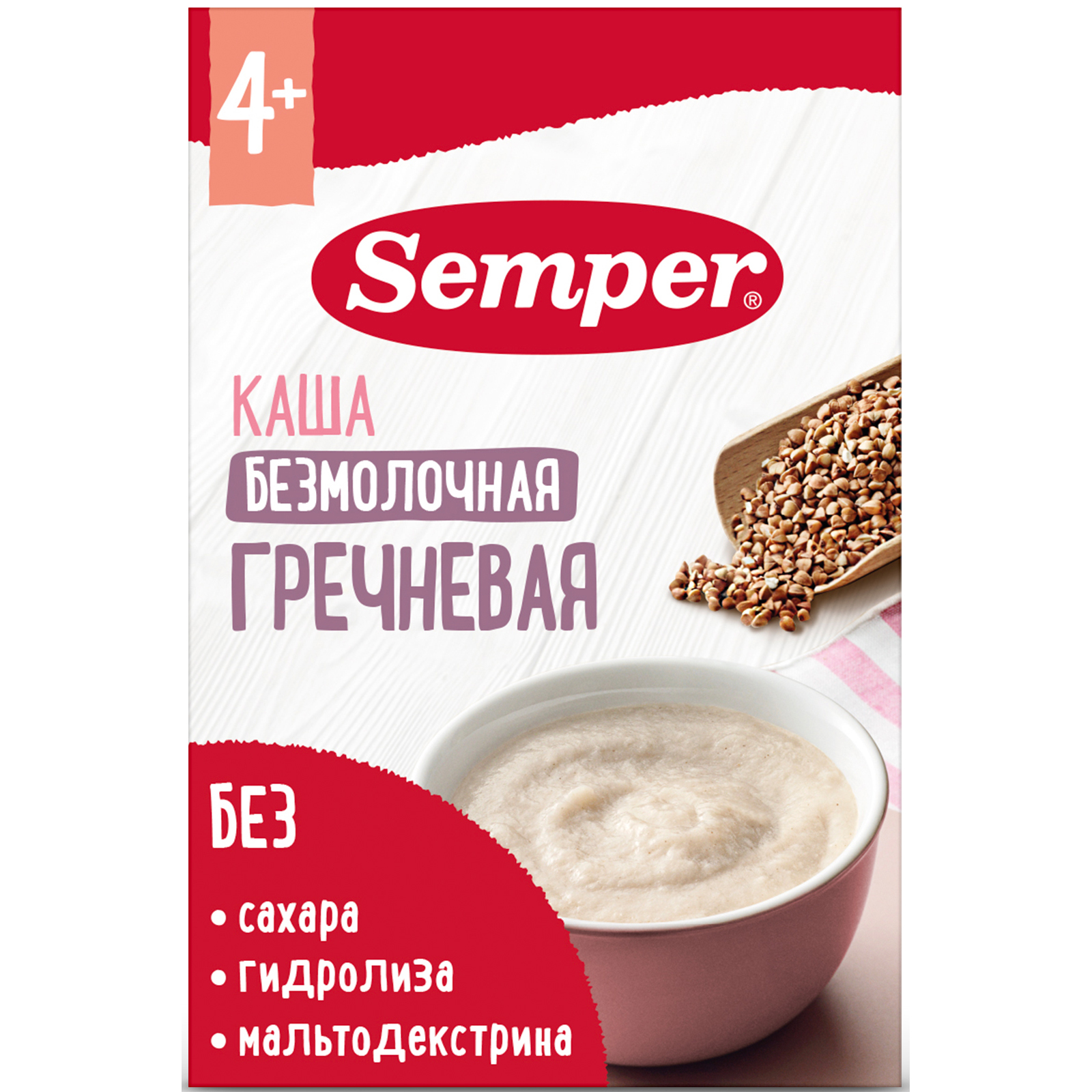 Каша Semper безмолочная гречневая с 4 месяцев 180г