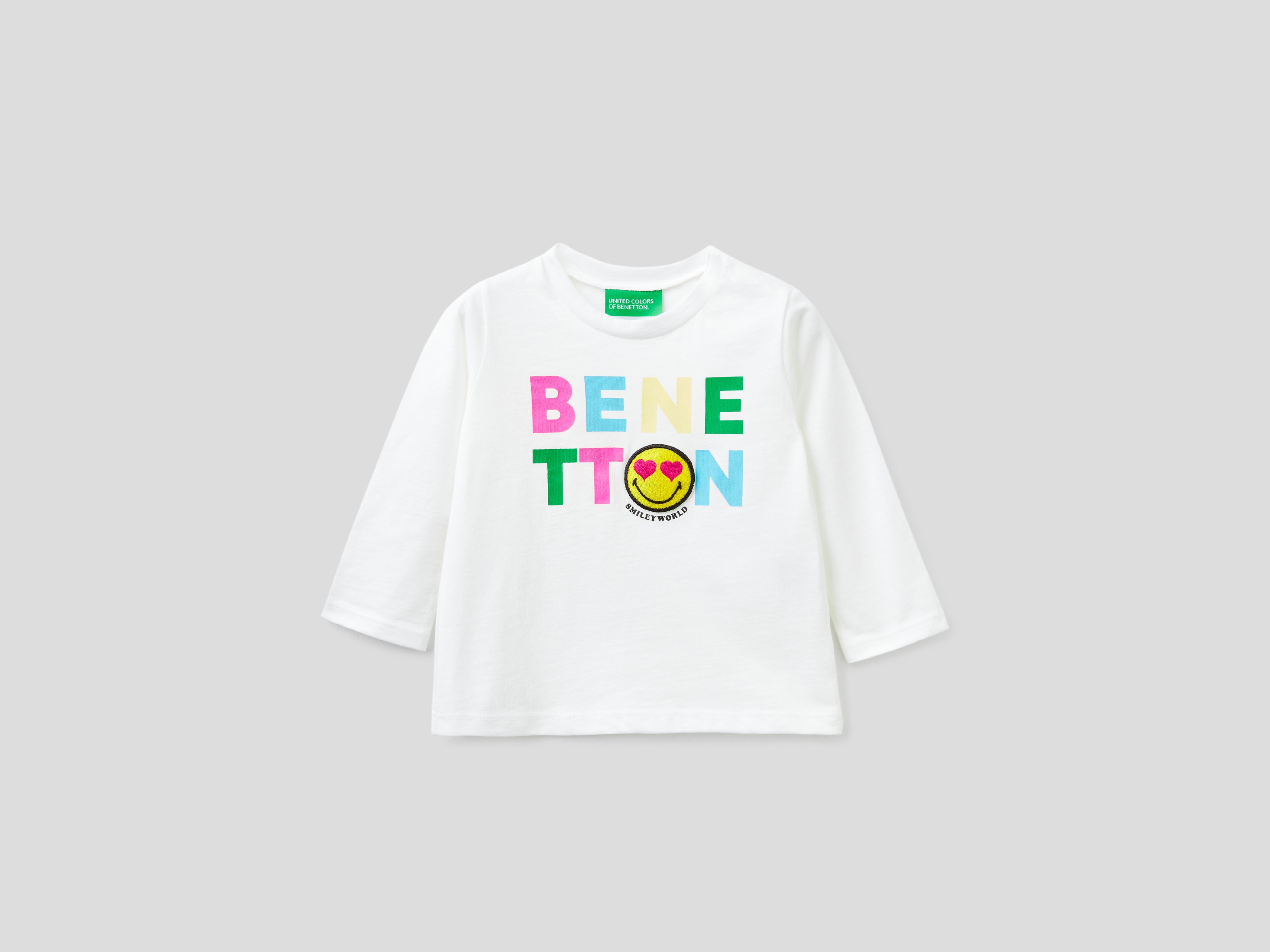 фото Футболка для девочек benetton цв. белый р.74 united colors of benetton