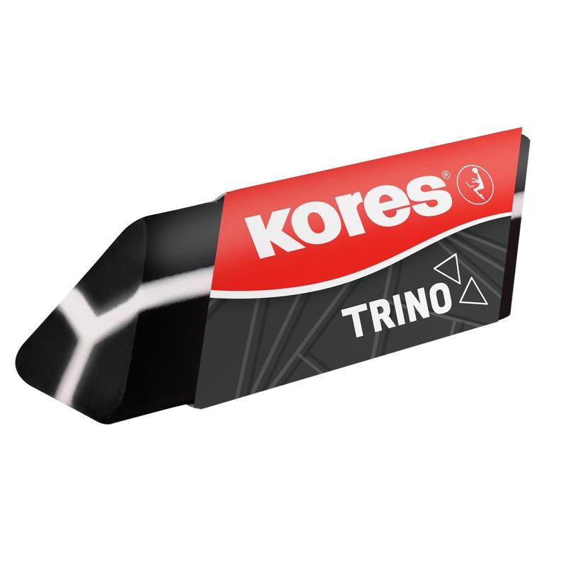 

Ластик Kores Trino ПВХ треугольный 64x20x16 мм, 1337957, Белый;черный
