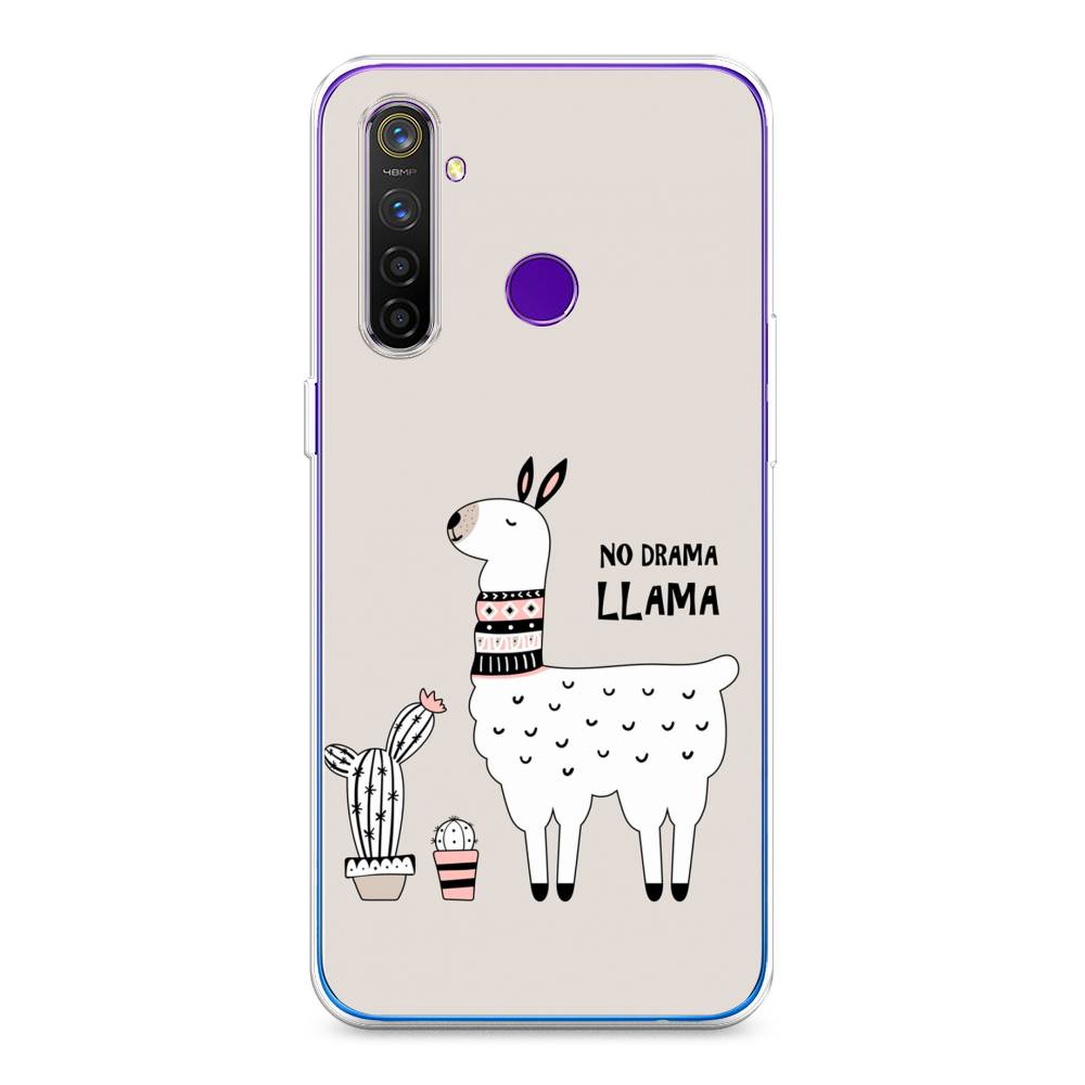 

Чехол Awog на Realme 5 Pro "No drama LLama", Разноцветный, 251650-2