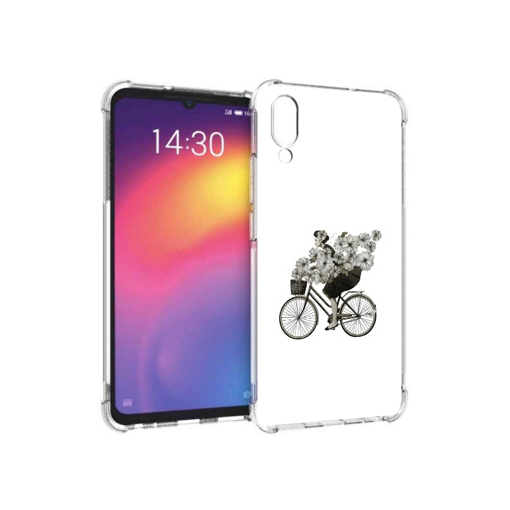 Чехол MyPads Tocco для Meizu Note 9 девушка на велосипеде с цветами (PT134513.88.307)