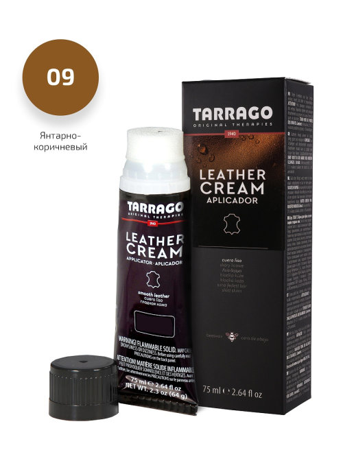 

Крем для обуви Tarrago Leather cream (amber brown) Янтарно-коричневый, Leather cream