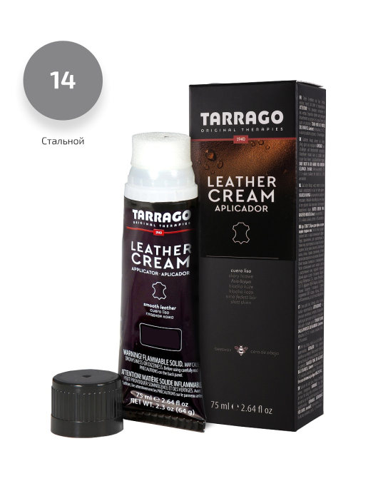 

Крем для обуви Tarrago Leather cream (steel gray) Стальной 75 мл, Серый, Leather cream