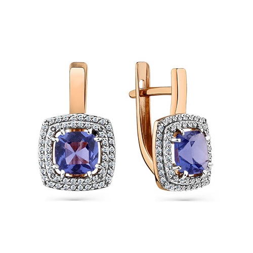 

Серьги из золота ЯХОНТ Золотой 2698162, ситалл/фианит, 2698162