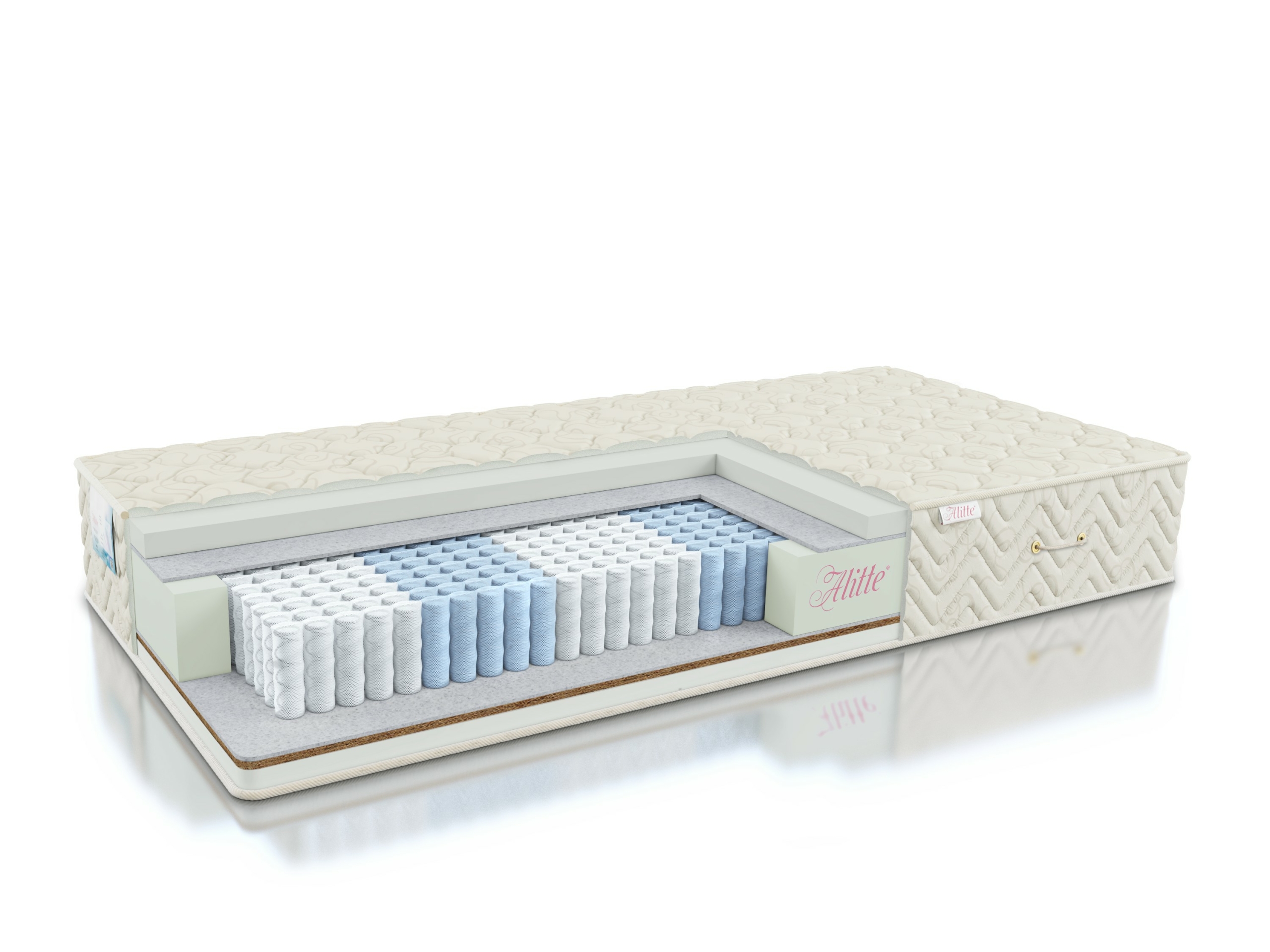 

Матрас анатомический пружинный Alitte Lorrain S1000 M-22-K 180х190х22, Белый, Lorrain S1000 M-22-K