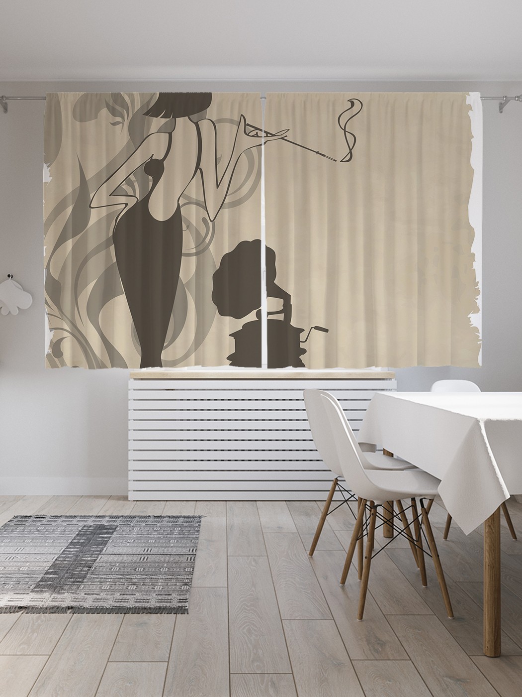 

Шторы JoyArty с фотопечатью "Девушка и граммофон" из сатена, 290х180 см, Девушка и граммофон