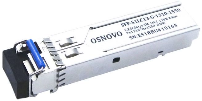 Оптический одноволоконный SFP-модуль Osnovo SFP-S1LC13-G-1310-1550 защитный колпачок индустриального модуля lanmaster