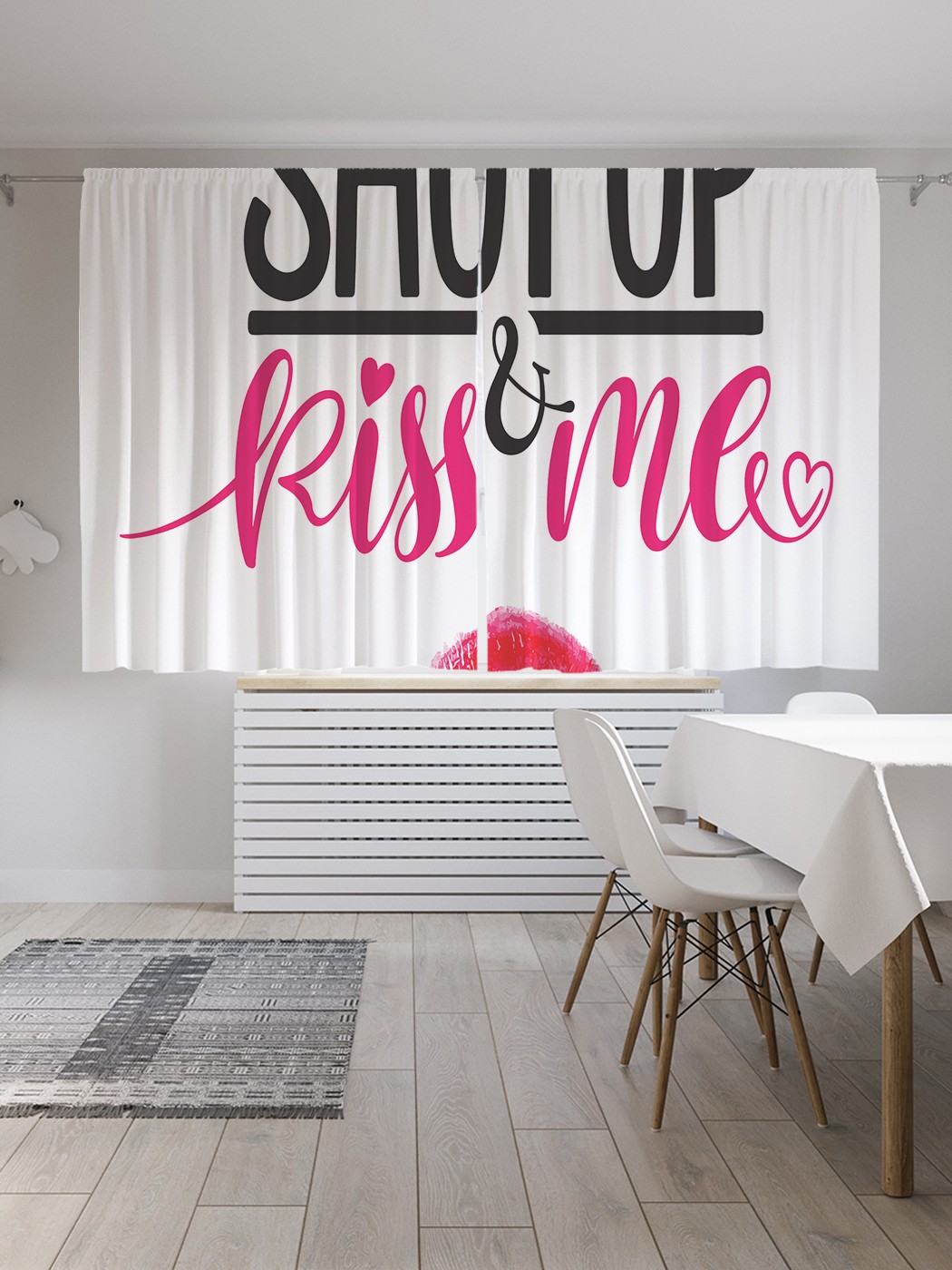 

Шторы JoyArty с фотопечатью "Заткнись, поцелуй меня" из сатена, 290х180 см, Заткнись, поцелуй меня