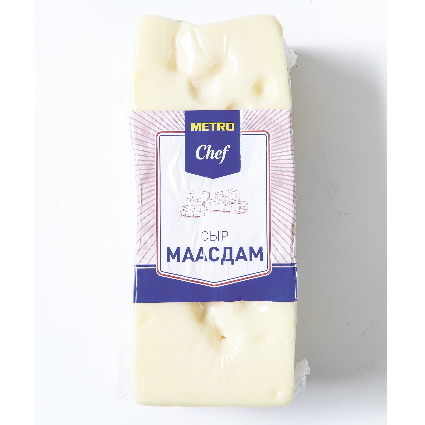 Сыр полутвердый Metro Chef Маасдам 45% 2,5 кг бзмж