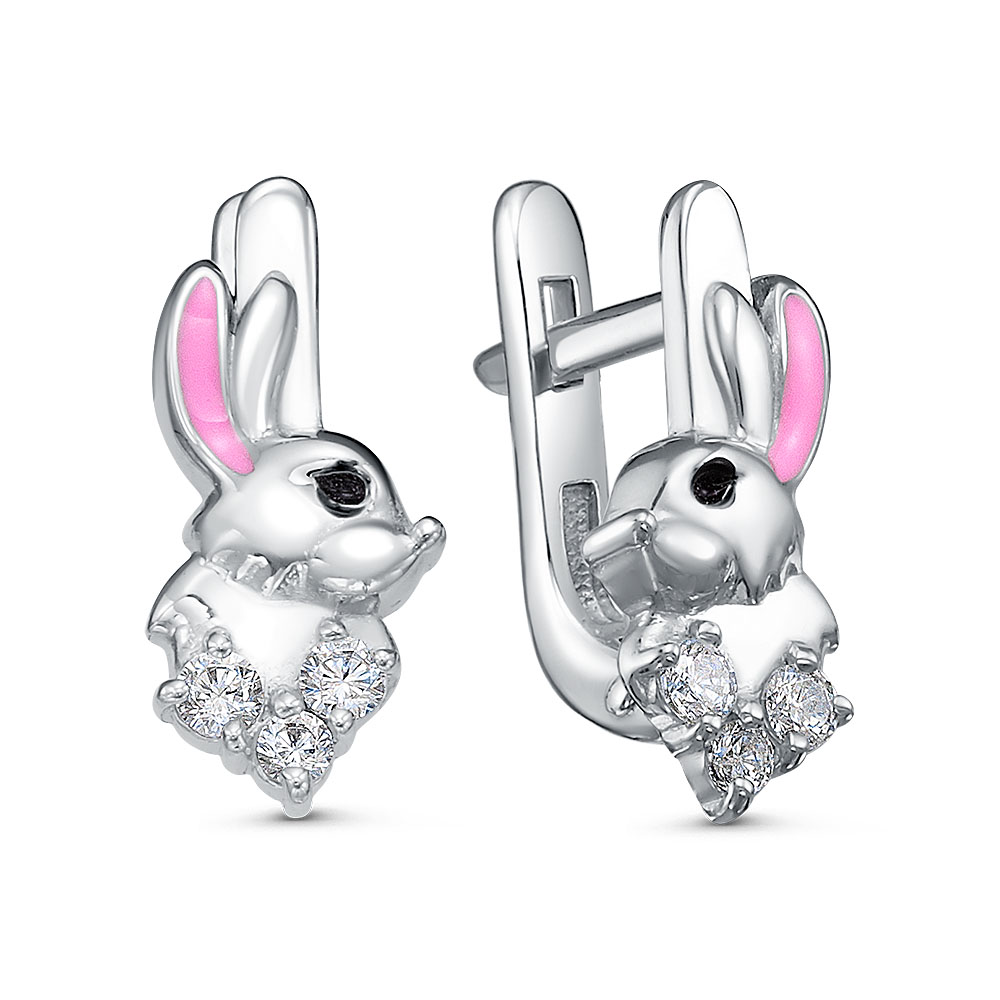 

Серьги из серебра ЯХОНТ Золотой 2730248, фианит/эмаль, 2730248