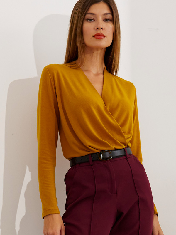 

Блуза женская EVA BERTEN А001 золотистая XL, Золотистый, А001
