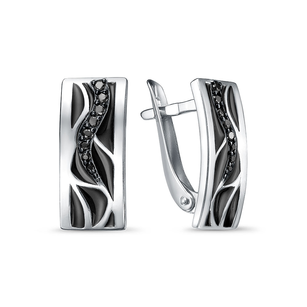 

Серьги из серебра ЯХОНТ Золотой 2730365, фианит/эмаль, 2730365