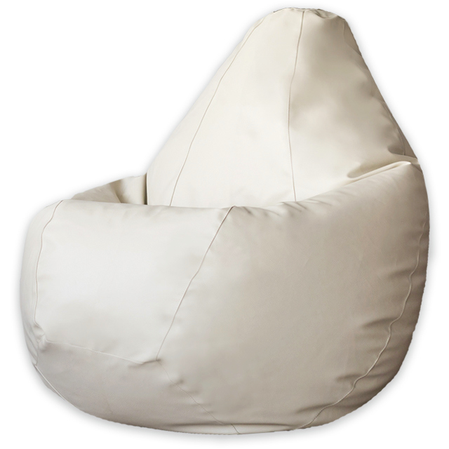 фото Кресло мешок груша светло-бежевая экокожа 2xl, классический dreambag