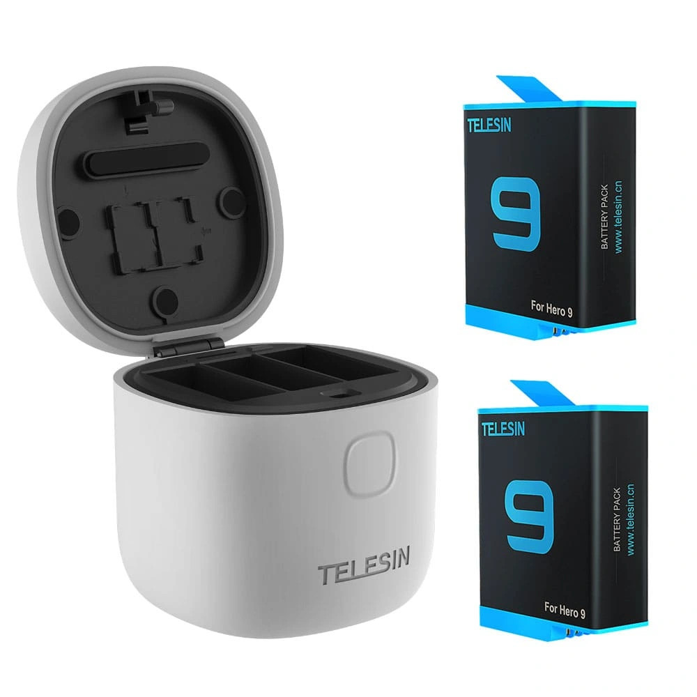 

Зарядное устройство на 2 аккумулятора Telesin GP-BTR-905-GY ALLIN для GoPro HERO10/HERO9, Белый, GP-BTR-905-GY ALLIN