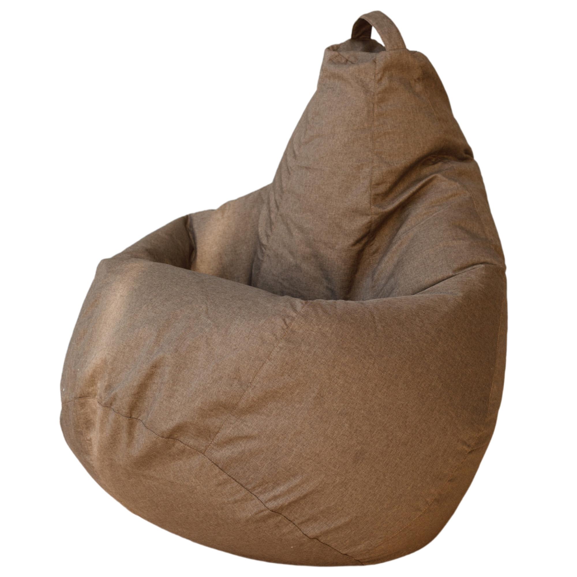 фото Кресло мешок груша светло-коричневая рогожка 2xl, классический dreambag